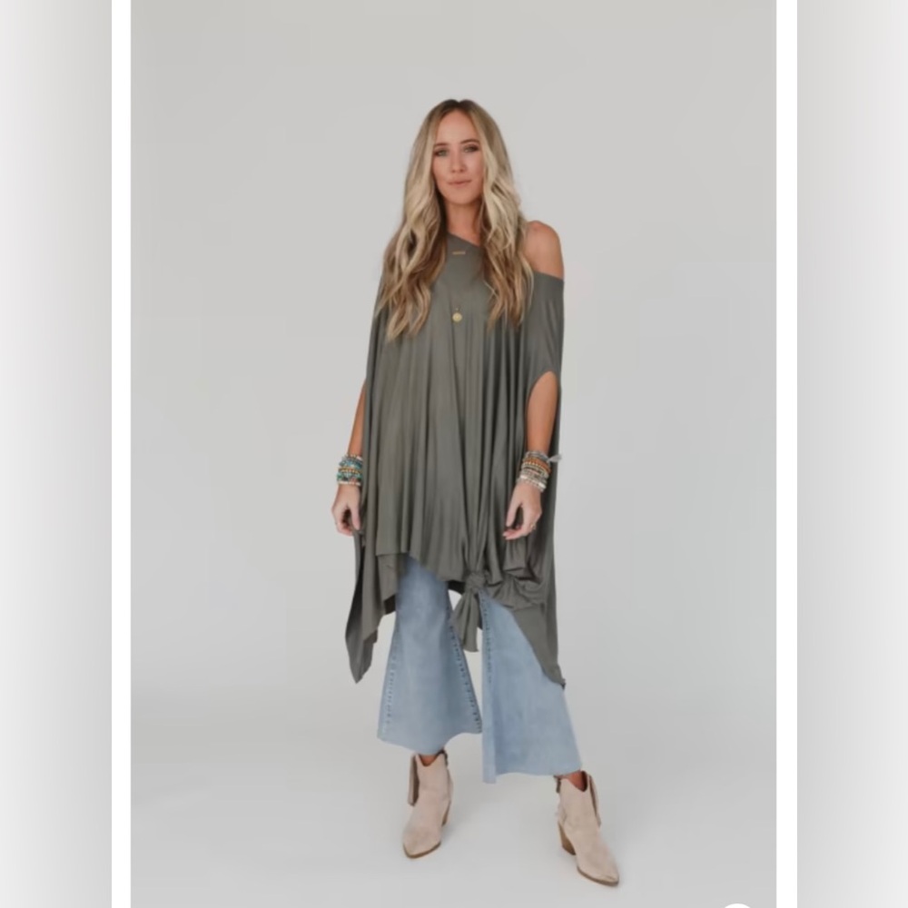 The Wren Tunic - Three Birds Nest - O/S - Light Olive